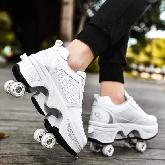 Unisex White Silver Roller Skate Shoes WMS Size EUR 37 US 7 Eqv to Youth Sz 5 - Picture 3 of 15